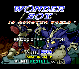 Wonder Boy in Monster World (USA, Europe) Title Screen